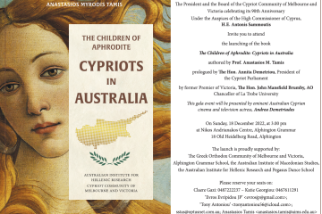 Cypriots in Australia Book Launch